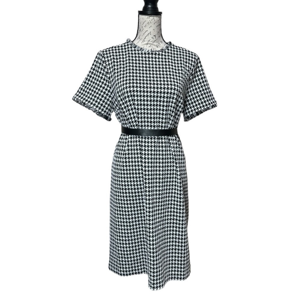Violets & Roses Black & White Check Dress Size 14 NWT
